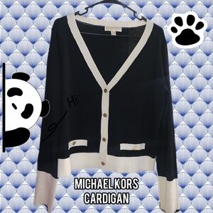 Michael Kors Black and White Cardigan